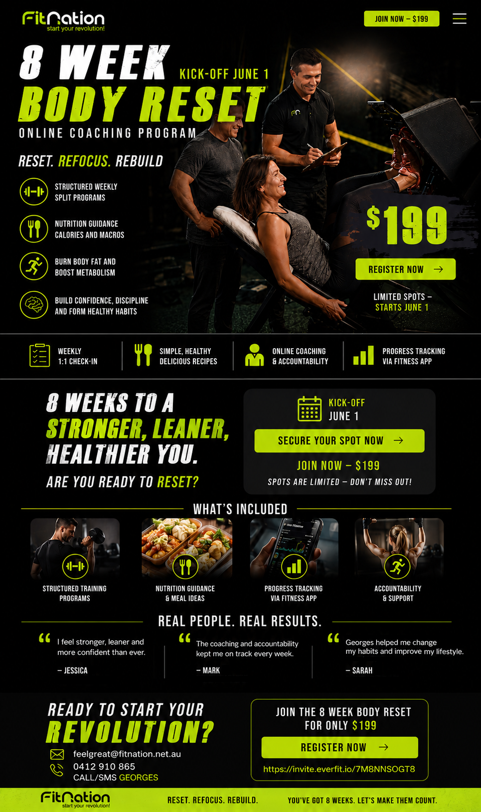 8 Week Body Reset Online Coaching Program